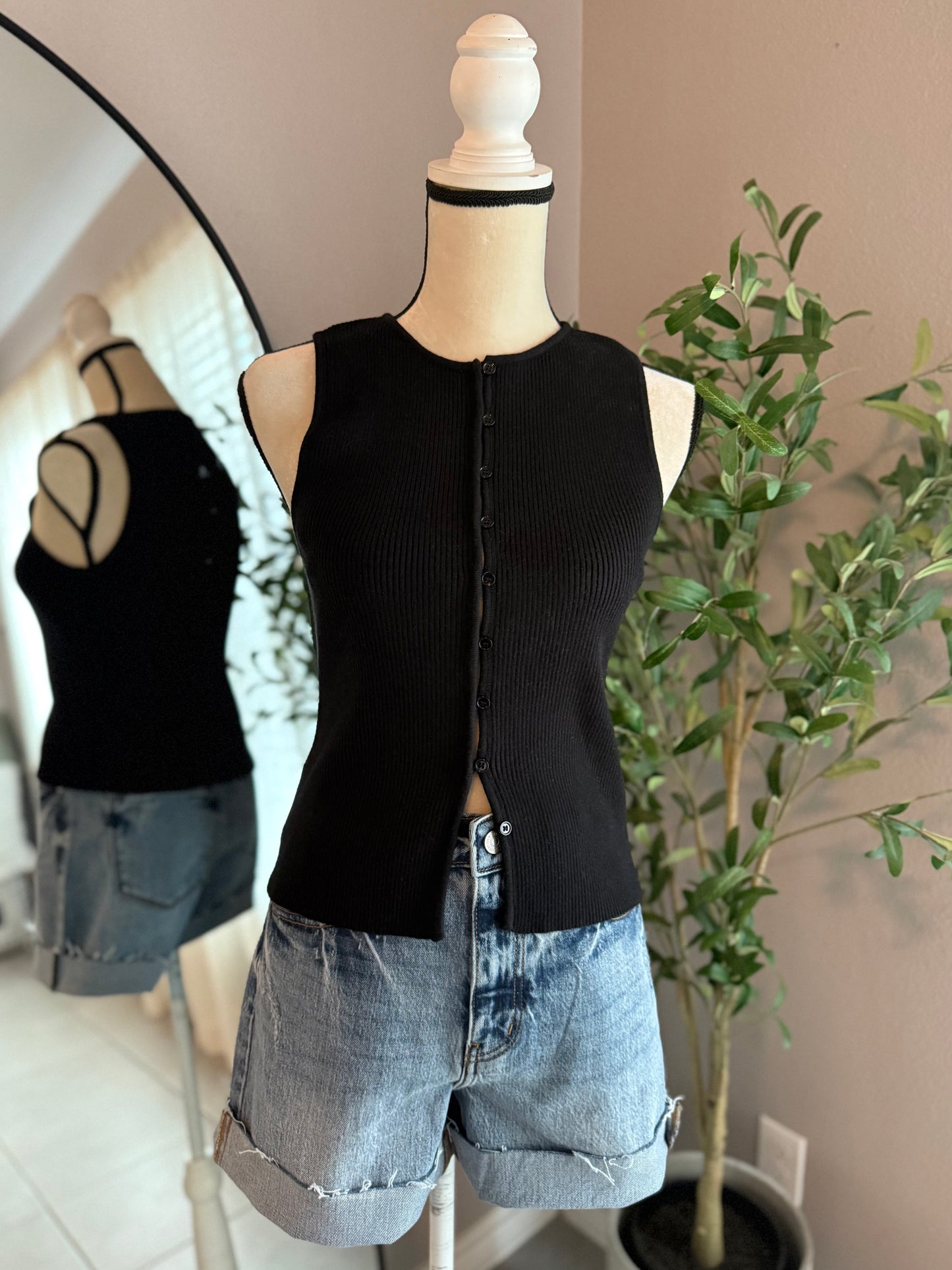 Leah Knit Button Down Tank