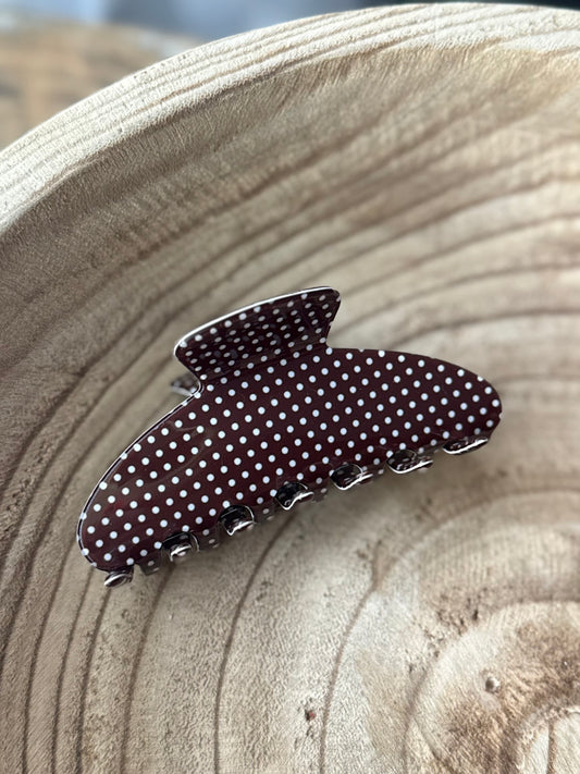 Brown Polka Dot Clip