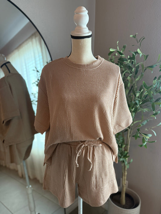 Astrid Ribbed Set- Caramel