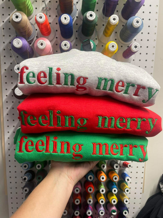 *PRE-ORDER* Feeling Merry Embroidered Sweatshirt